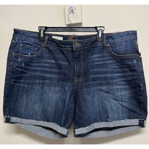Kut from the Kloth Katy Boyfriend Denim Blue Shorts Plus Size 20W 6.5" new - Picture 2 of 12